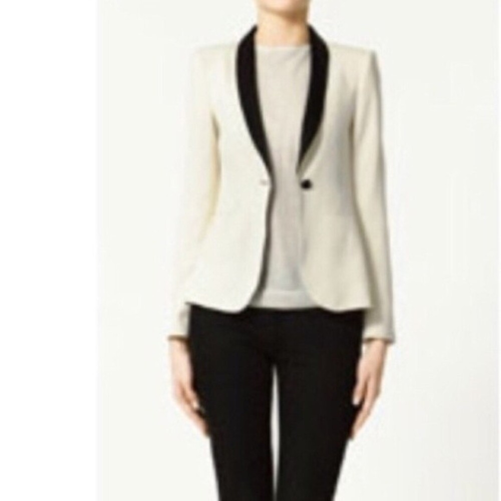 Club Monaco Tuxedo Style While and Black Blazer 4